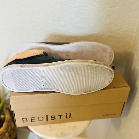 BED STU Men’s Muller Leather Sneaker, Pre-Scuffed, Designer, Navy, Size 11, NWT - Picture 16 of 16